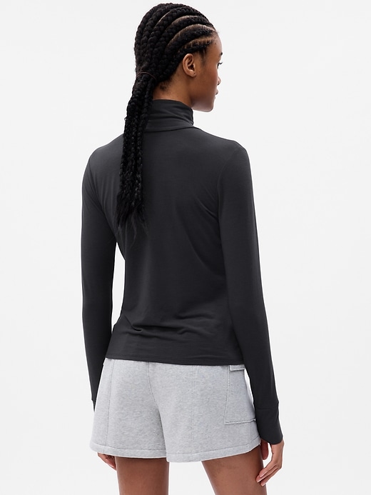 2 of 8 showing, with the color BLACK of product GapFit Breathe Turtleneck T-Shirt