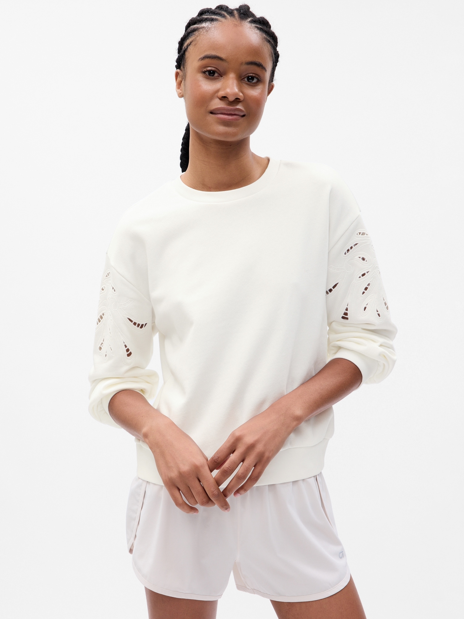 Vintage Soft Eyelet Sleeve Sweatshirt | Gap