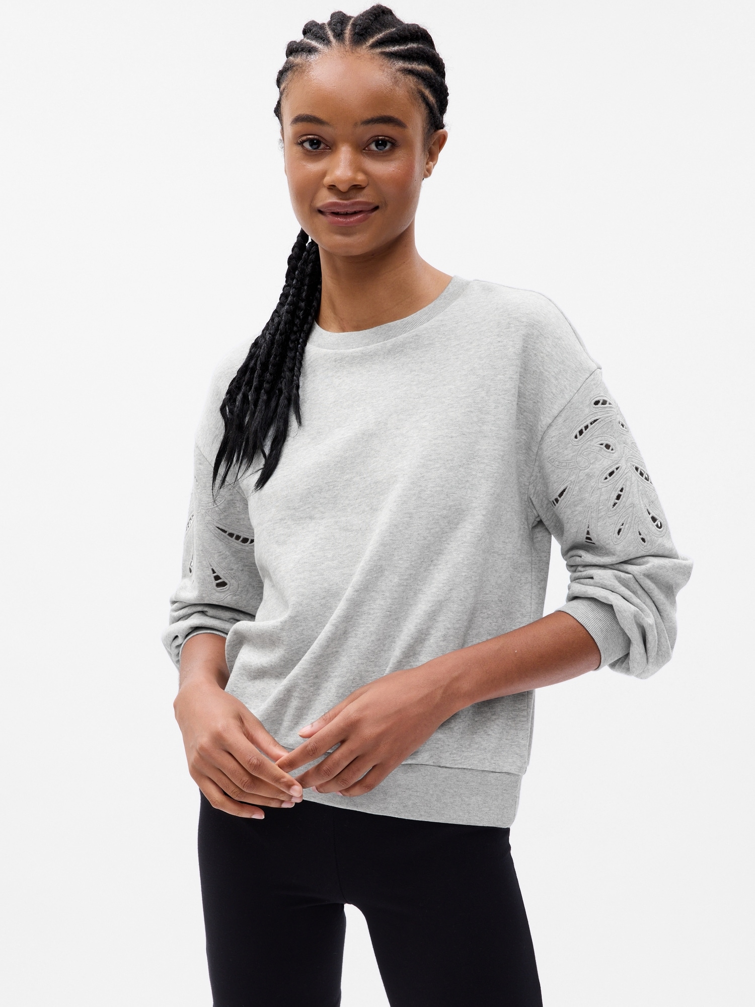 Gap Vintage Soft Eyelet Sleeve Sweatshirt