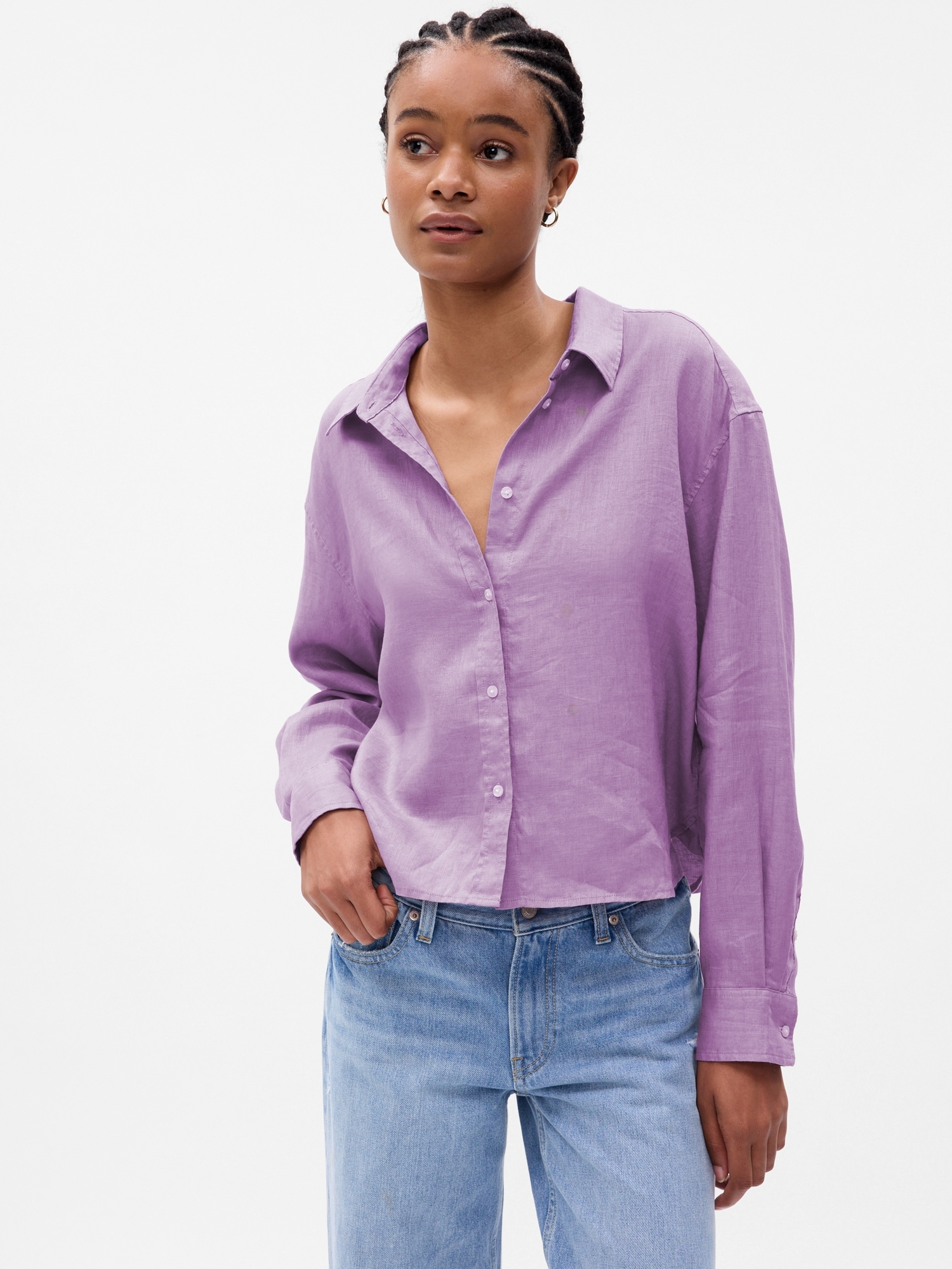 Linen Cropped Shirt | Gap