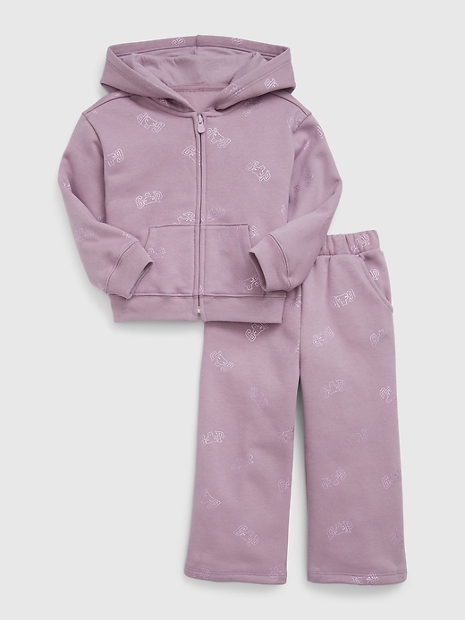 1 of 8 showing, with the color purple of product Toddler Logo Sweat Set
