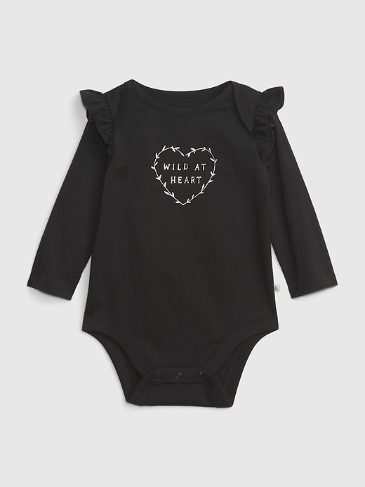 1 of 8 showing, with the color black of product Baby Organic Cotton Mix and Match Graphic Bodysuit