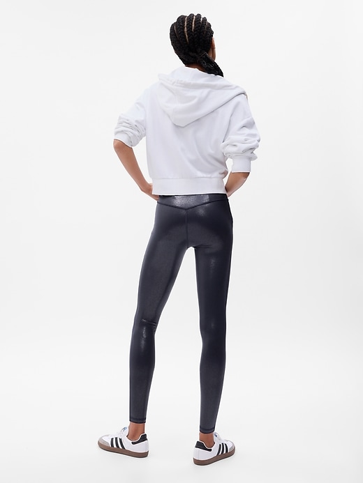 2 of 8 showing, with the color navy blue of product GapFit Sky High Rise Power Shine Leggings