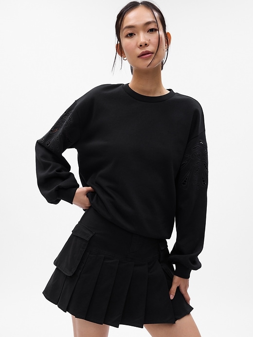 Image number 3 showing, Vintage Soft Eyelet Sleeve Sweatshirt