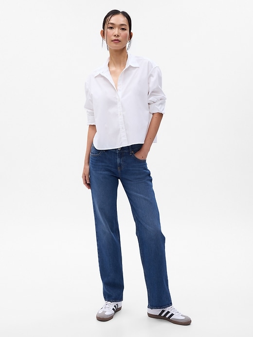 1 of 8 showing, with the color medium wash of product Organic Cotton Low Rise ’90s Loose Jeans with Washwell​