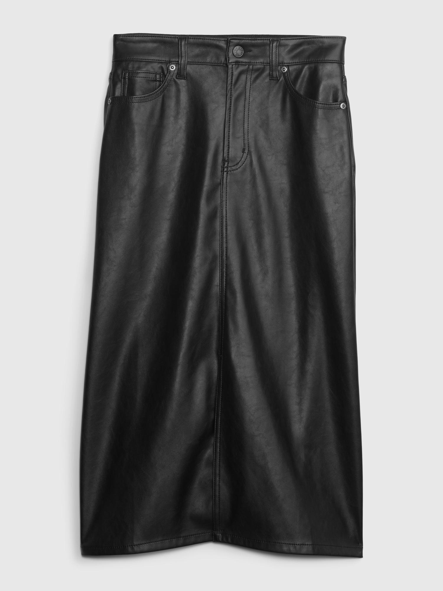 Женские юбки Gap Vegan Leather Midi Skirt — фото 6