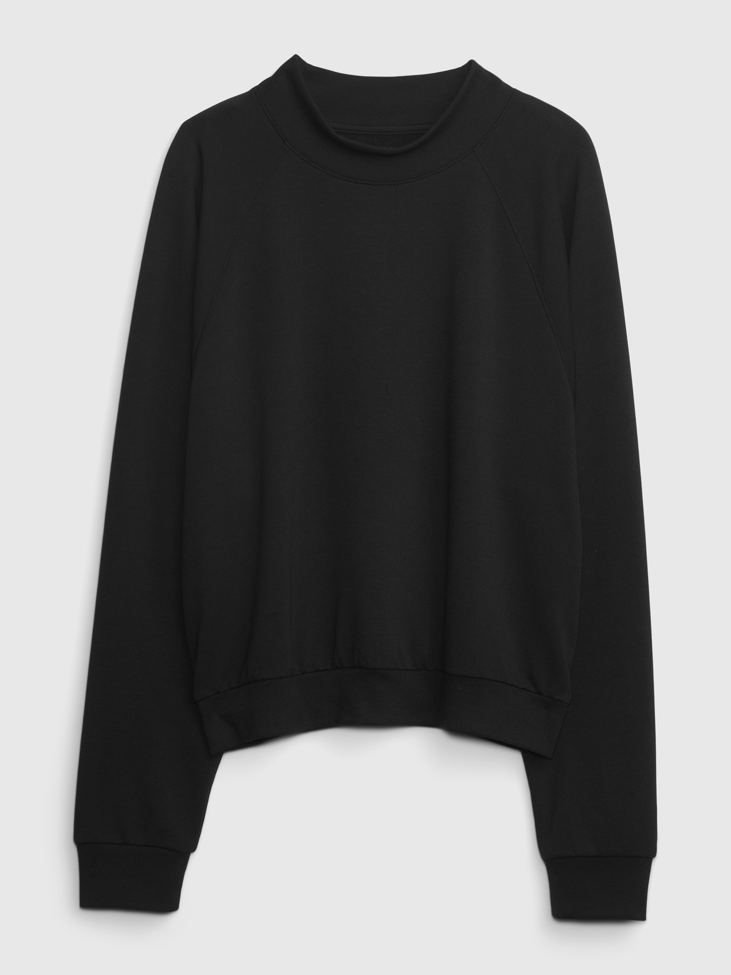 Black mock shop neck sweatshirt