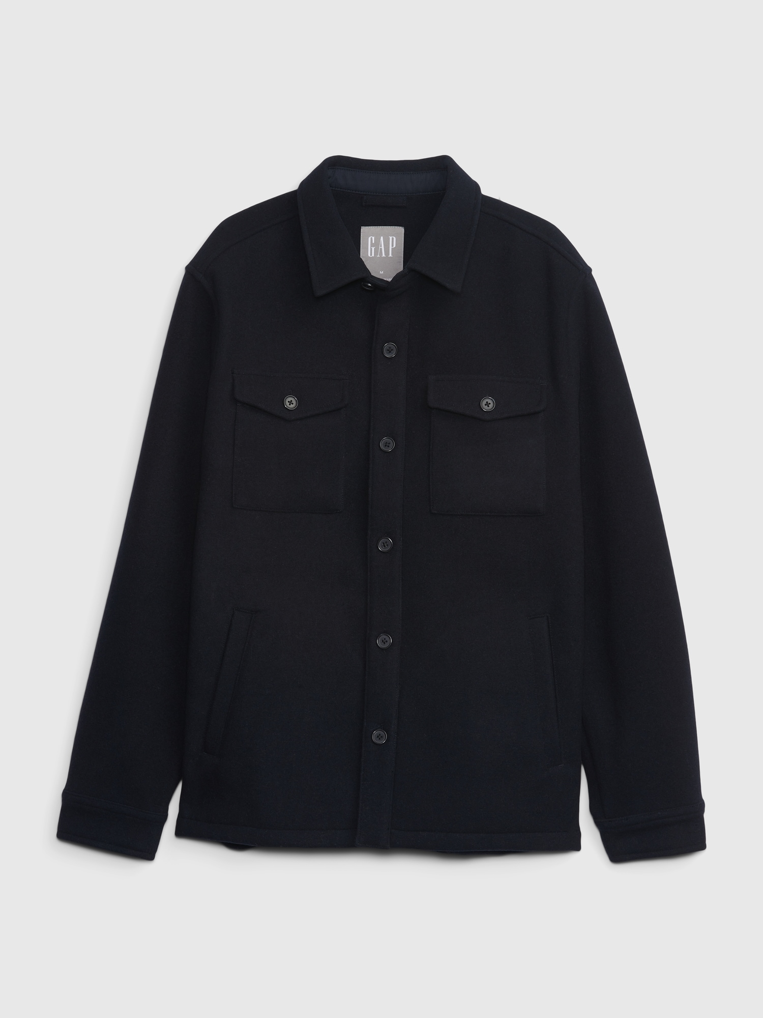 Wool Button-Front Shirt Jacket | Gap