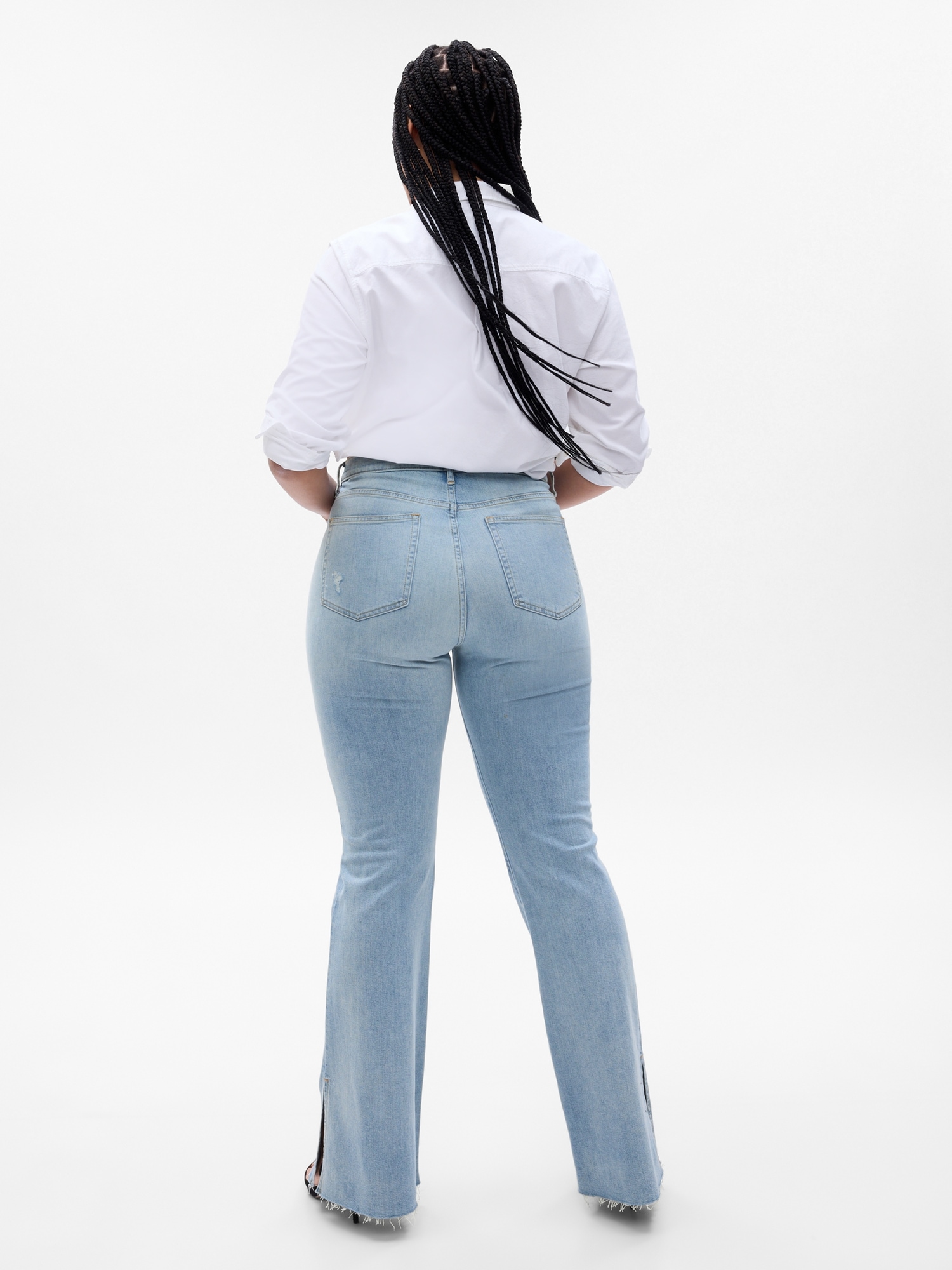 High Rise Split-Hem '70s Flare Jeans | Gap