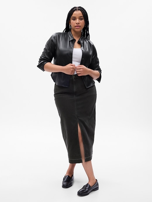 Image number 4 showing, Denim Midi Skirt