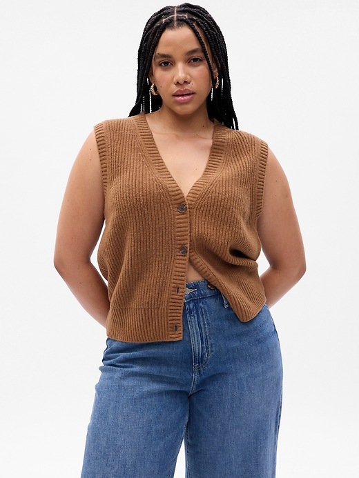 Image number 7 showing, CashSoft Rib Sweater Vest