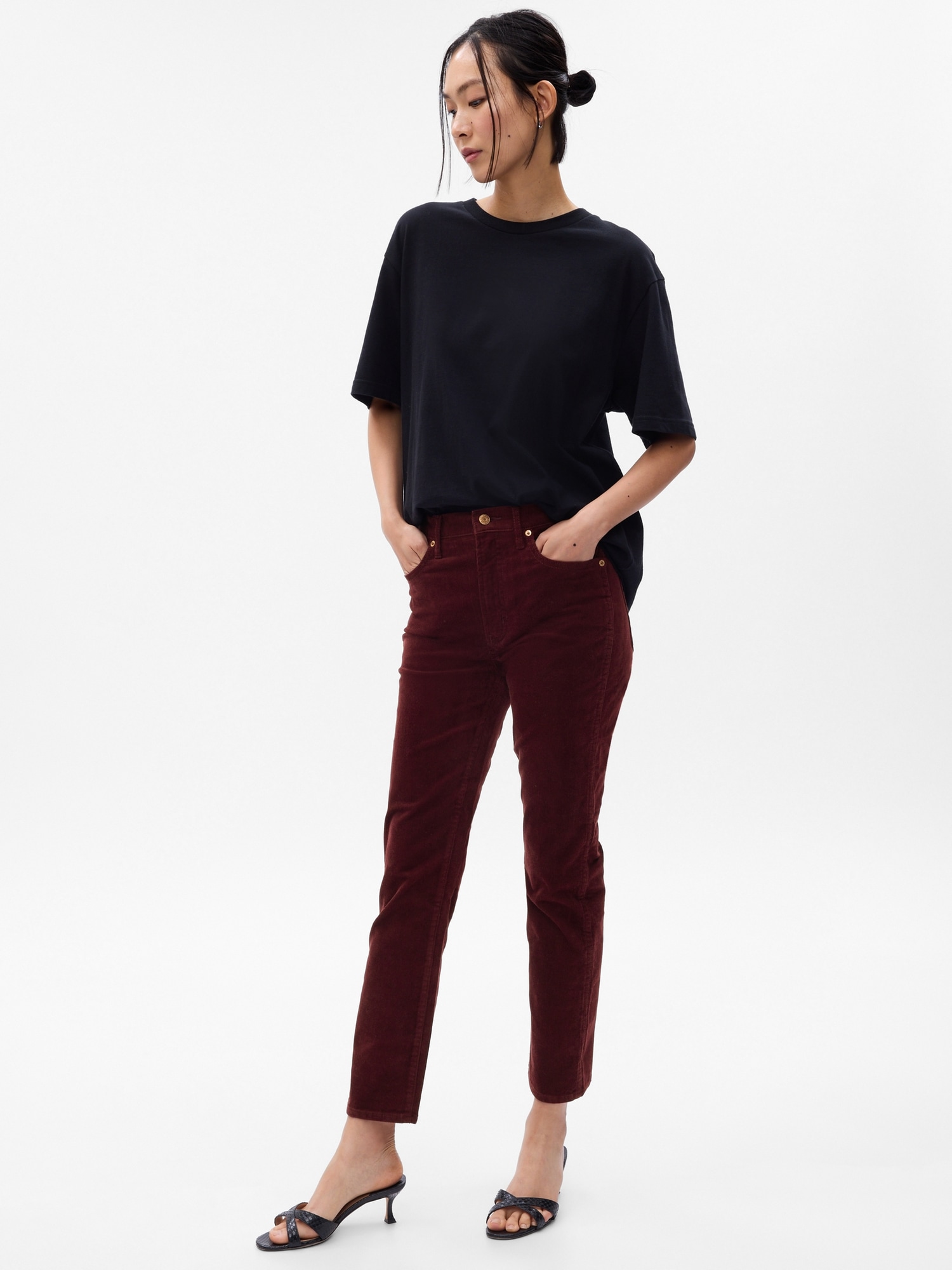 High Rise Corduroy Vintage Slim Pants