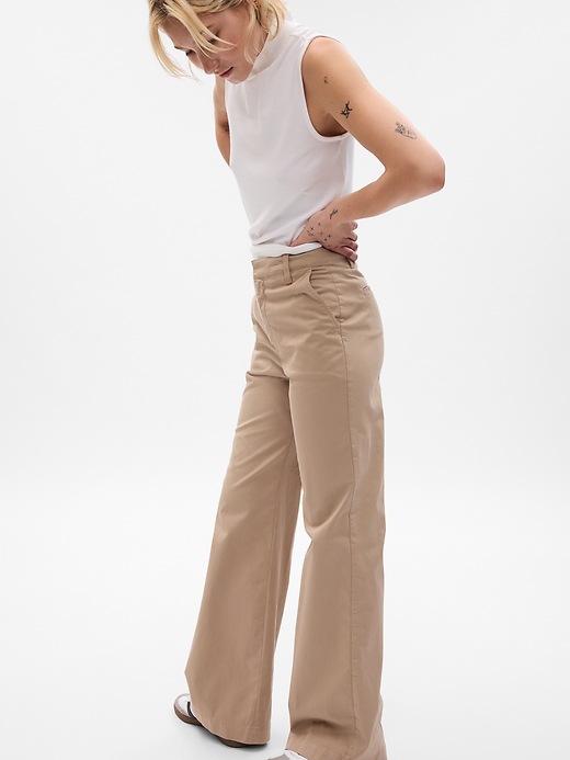 Image number 3 showing, High Rise Flare Khakis