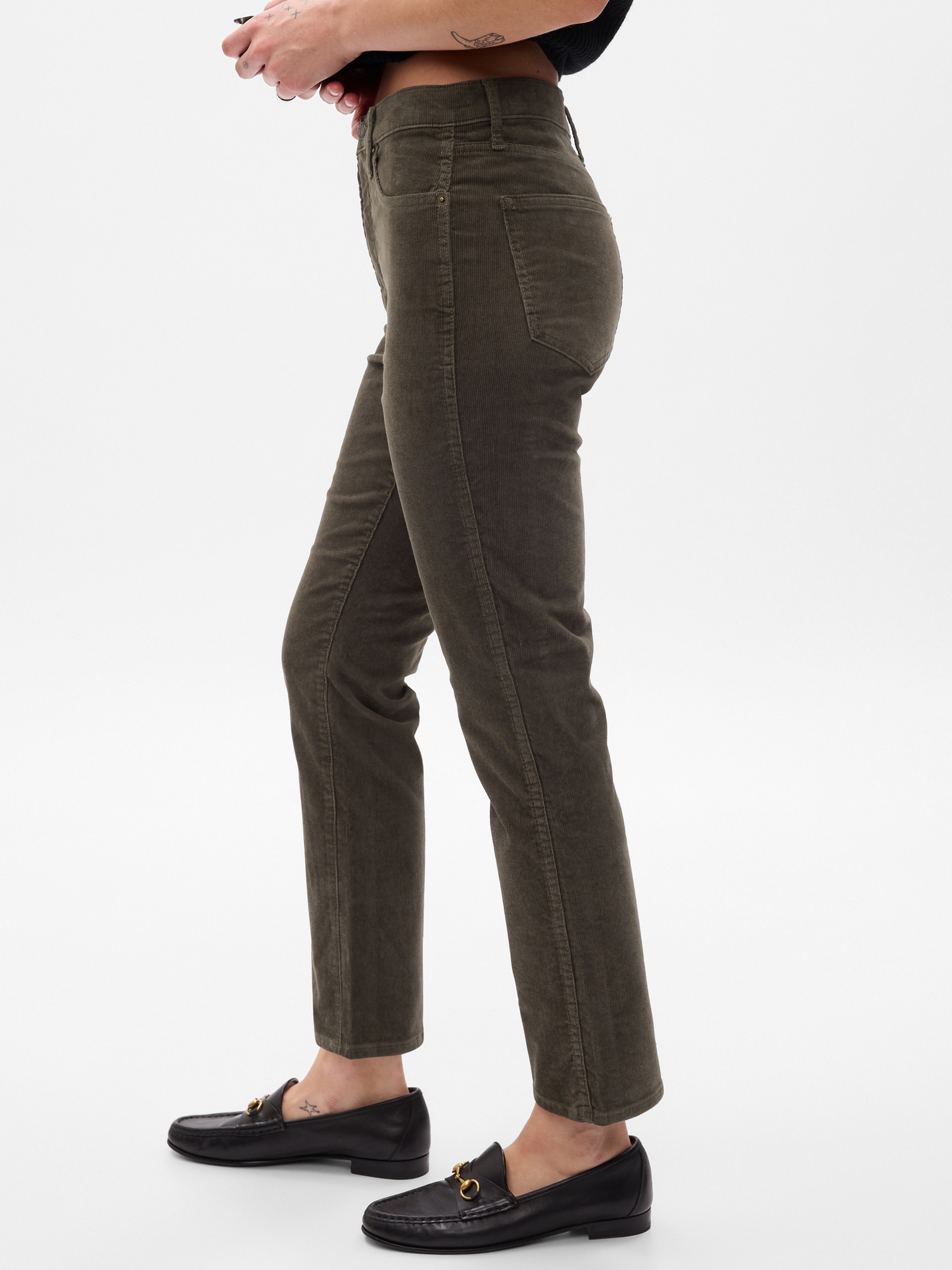 High Rise Corduroy Vintage Slim Pants