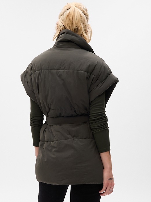 2 of 8 showing, with the color mistletoe green of product Duvet Wrap Puffer Vest