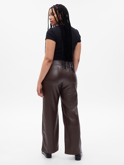 Mid Rise Vegan Leather Loose Pants Gap