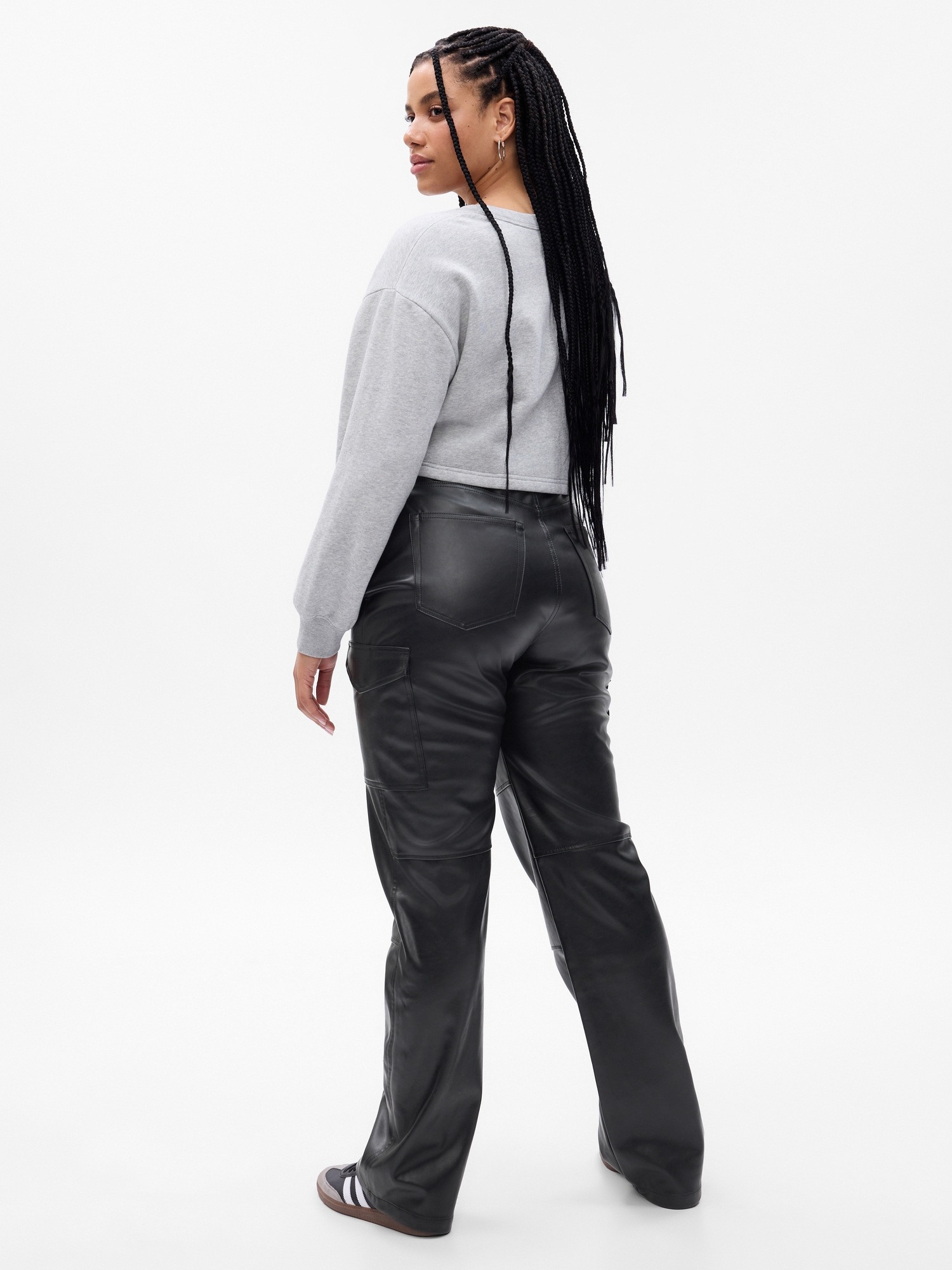 High Rise '90s Loose Vegan Leather Cargo Pants | Gap