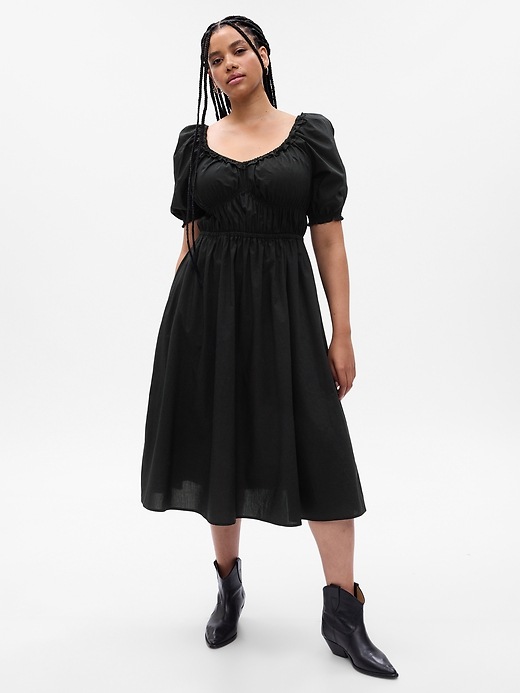 gap puff sleeve midi dress Puff Sleeve Midi Dress