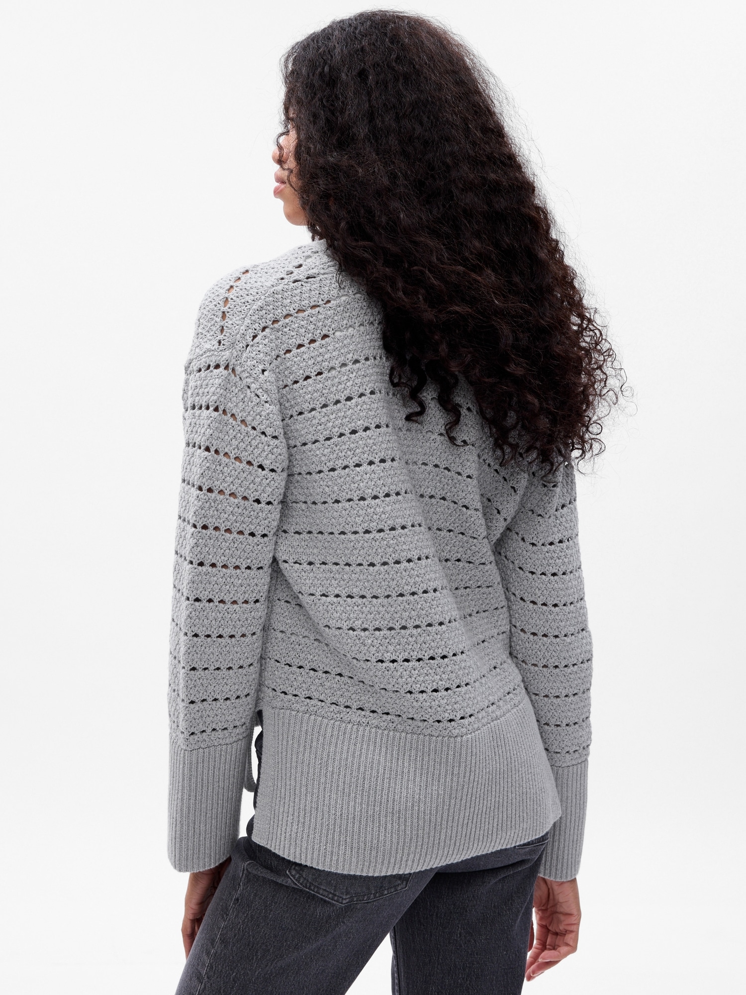 24/7 Split-Hem Crochet Cardigan | Gap