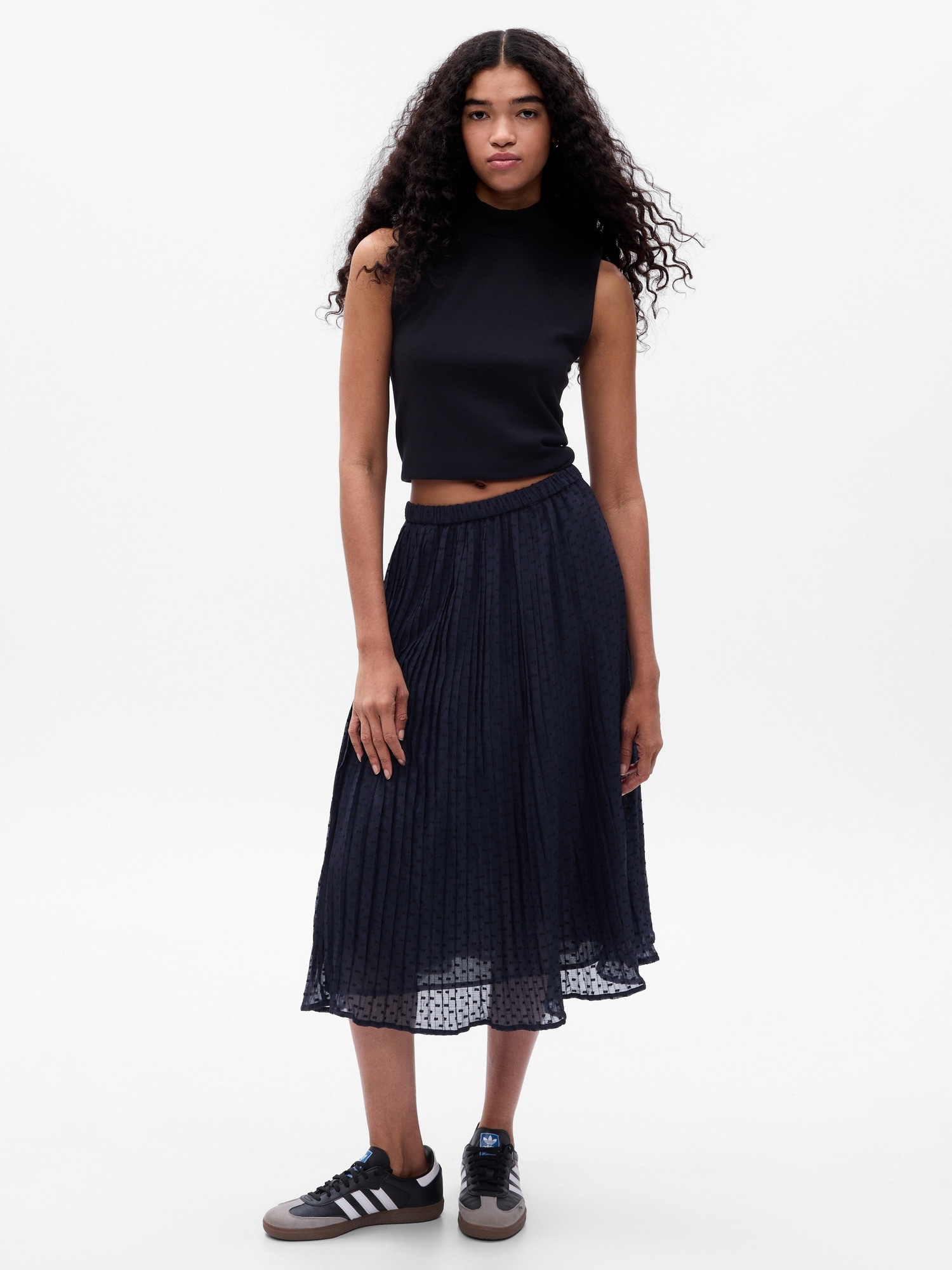 Pleated Midi Skirt