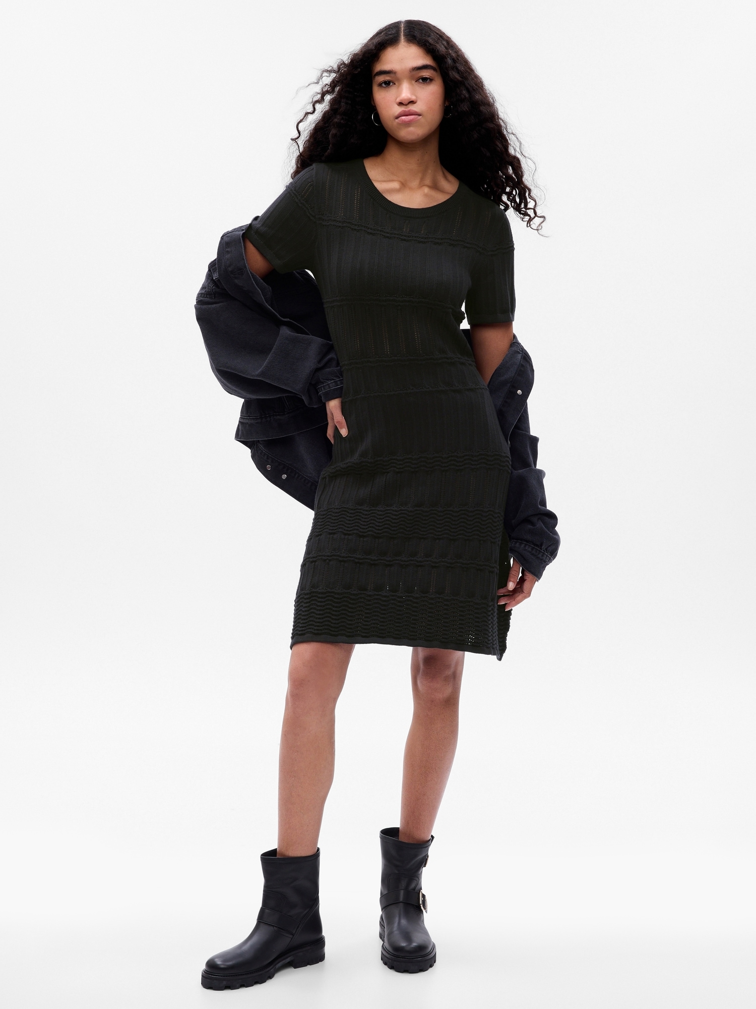 Gap Pointelle Mini Sweater Dress