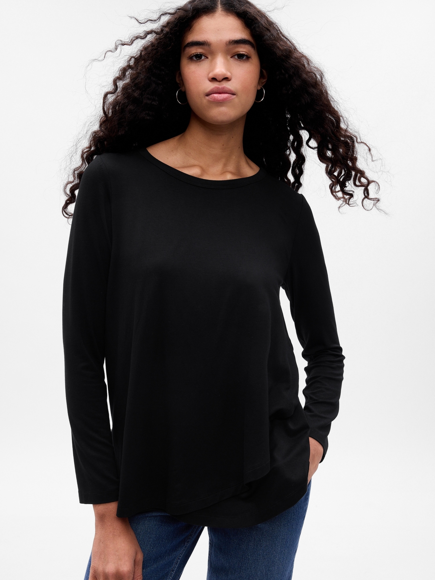 Maternity Double-Layer Nursing T-Shirt