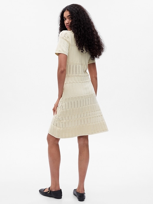 Image number 2 showing, Pointelle Mini Sweater Dress
