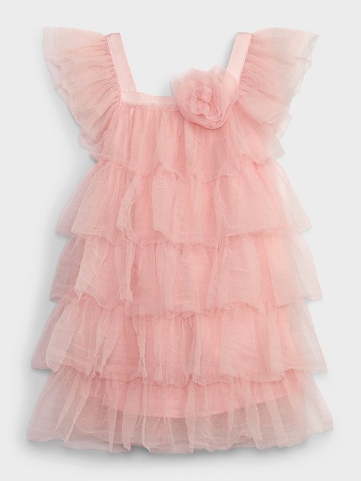 1 of 8 showing, with the color pink standard of product Gap × LoveShackFancy Toddler Tiered Tulle Dress