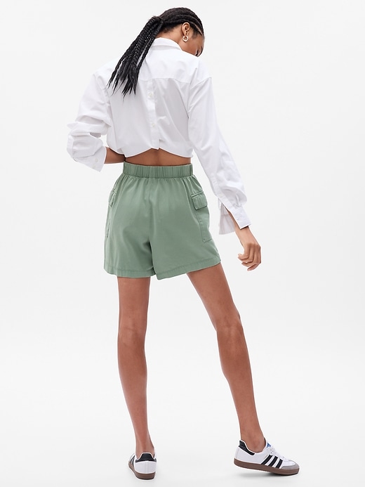 2 of 8 showing, with the color sage of product Off-Duty Cargo Khaki Shorts