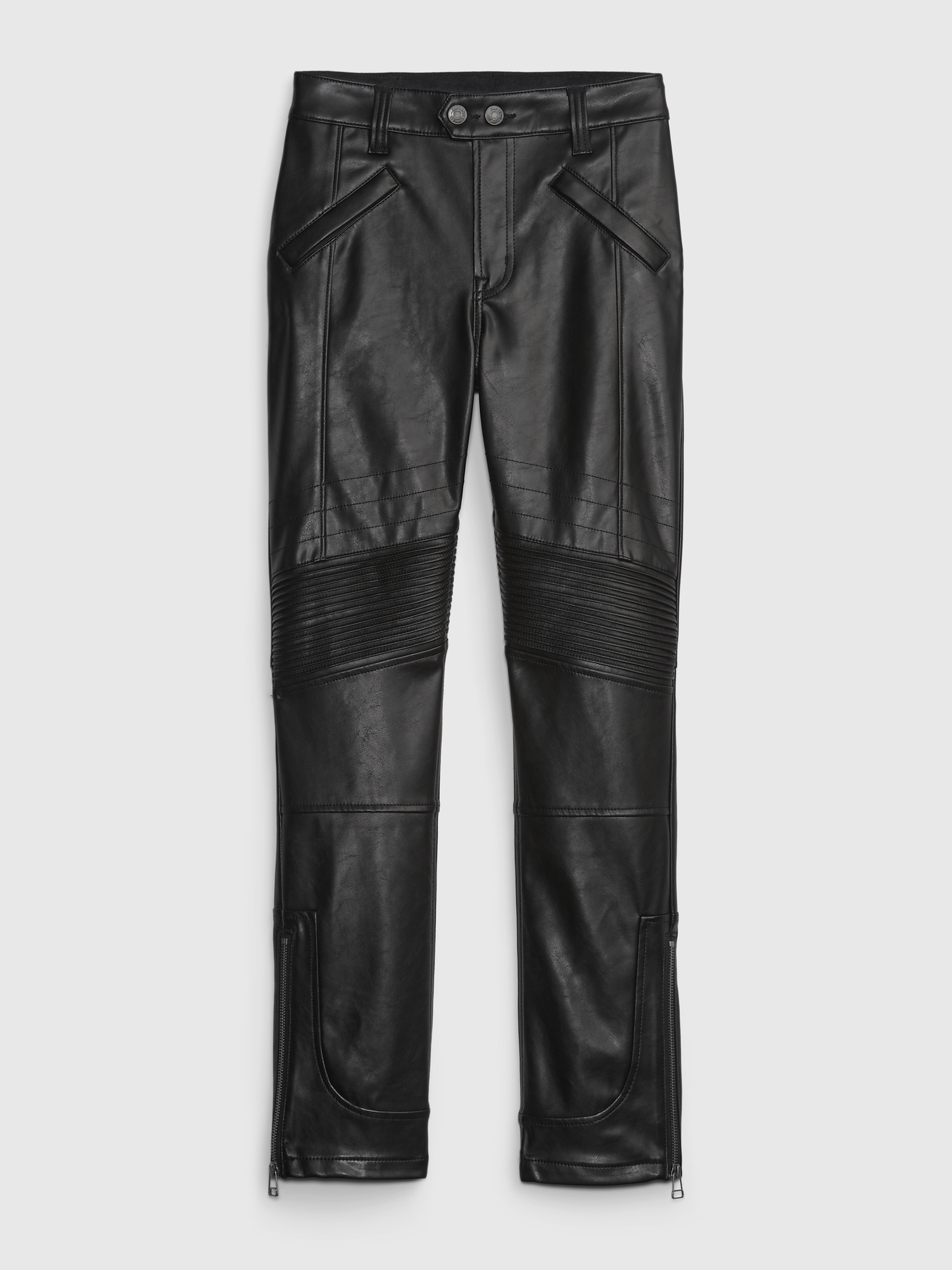 Mid Rise Vegan Leather Moto Vintage Slim Pants Gap