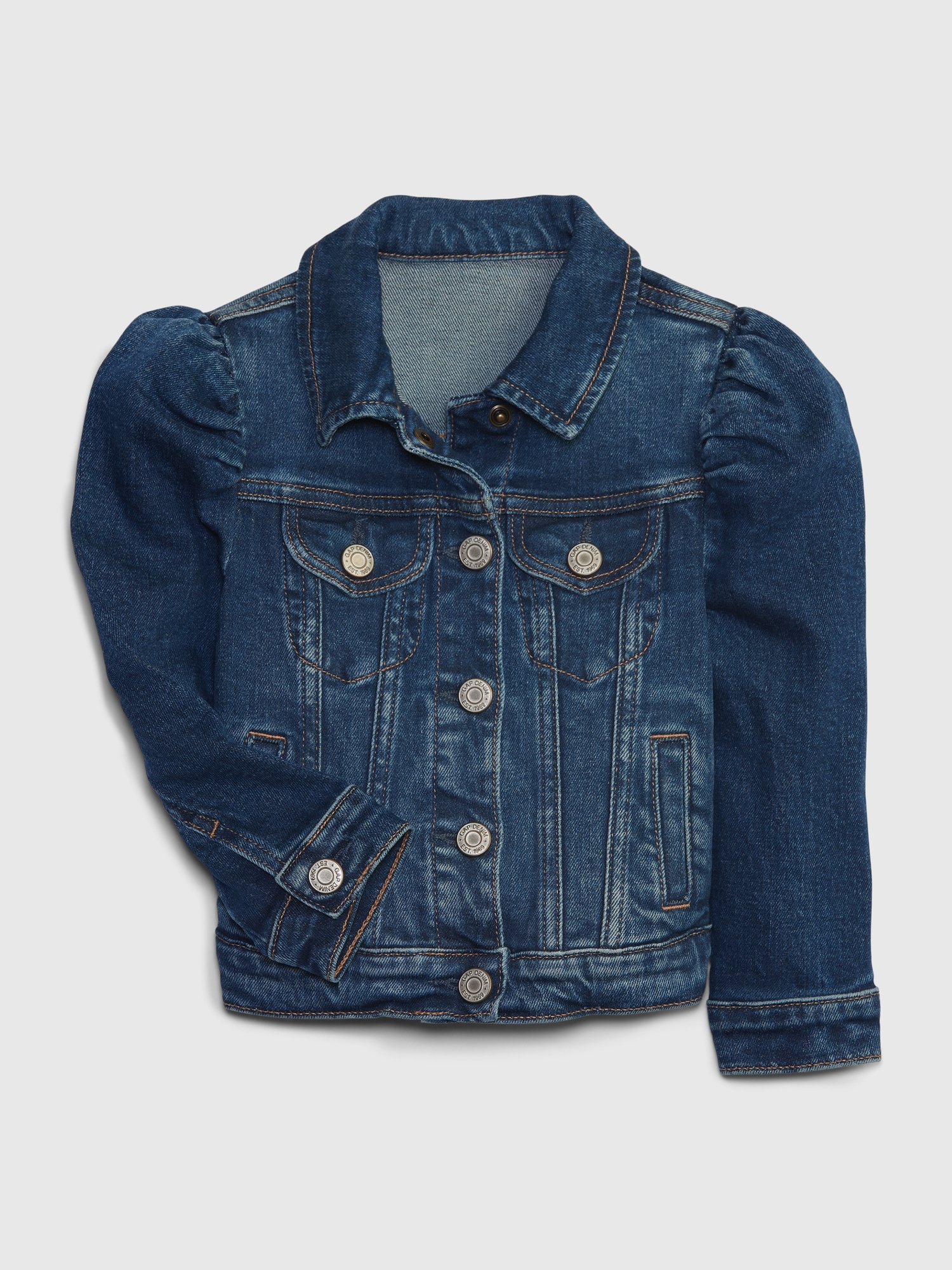 Toddler Puff Sleeve Denim Jacket