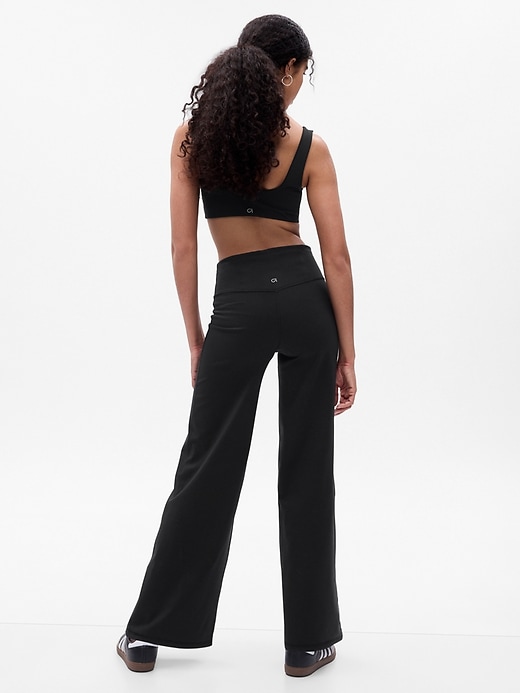 2 of 8 showing, with the color black of product GapFit High Rise Wide-Leg Power Leggings