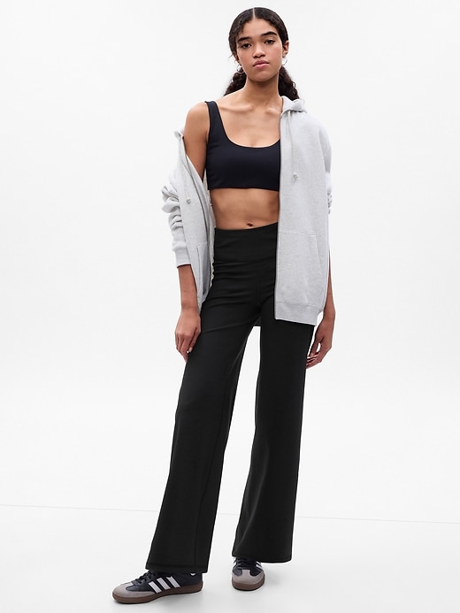 1 of 8 showing, with the color black of product GapFit High Rise Wide-Leg Power Leggings