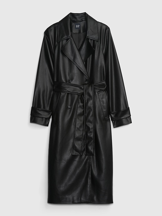 Image number 6 showing, Vegan Leather Trench Coat