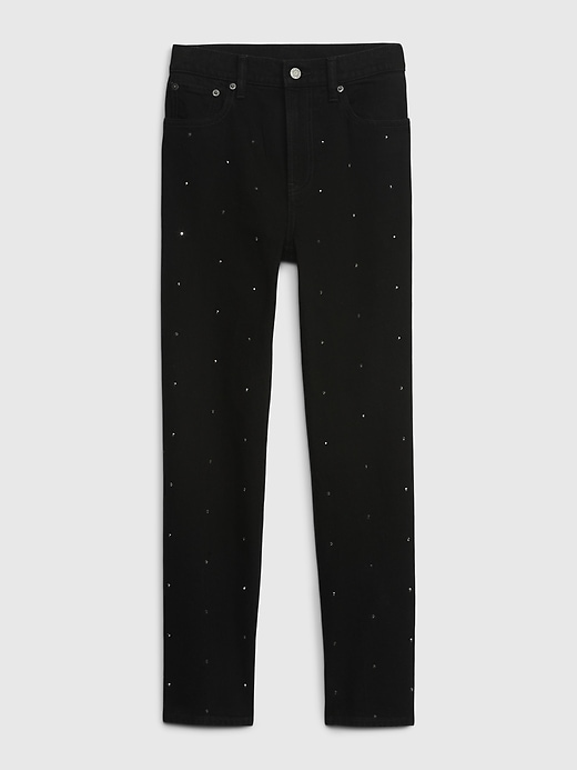 Image number 6 showing, High Rise Rhinestone Cheeky Straight Jeans