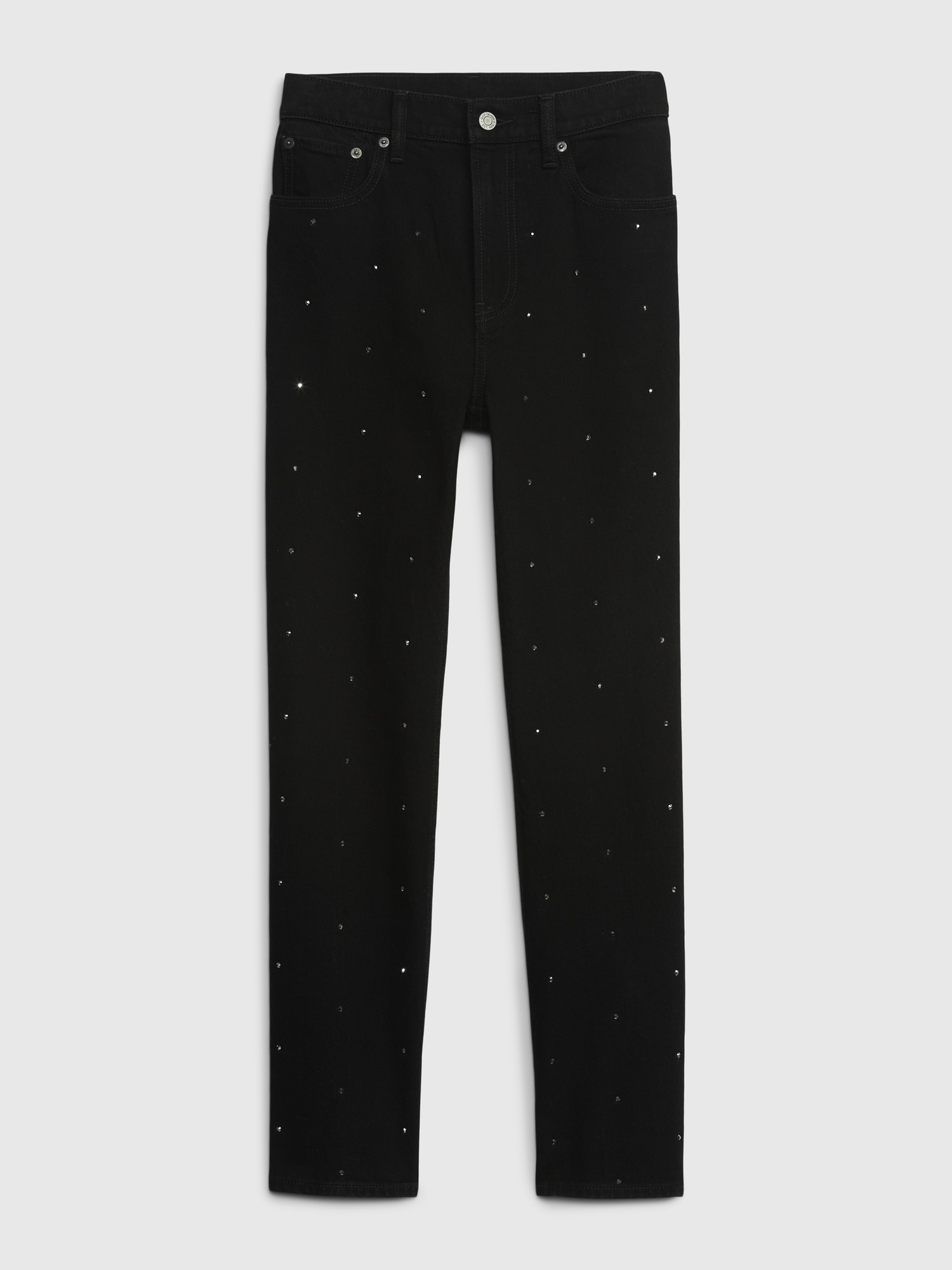 High Rise Rhinestone Cheeky Straight Jeans Gap