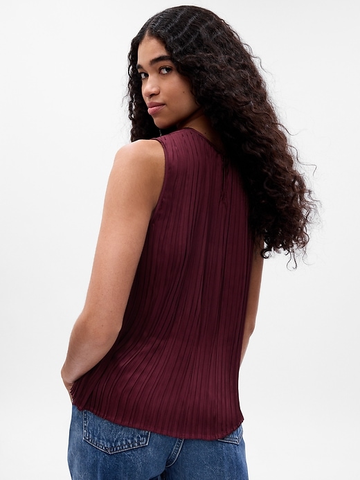 2 of 8 showing, with the color purple of product Pleated Satin Shirt