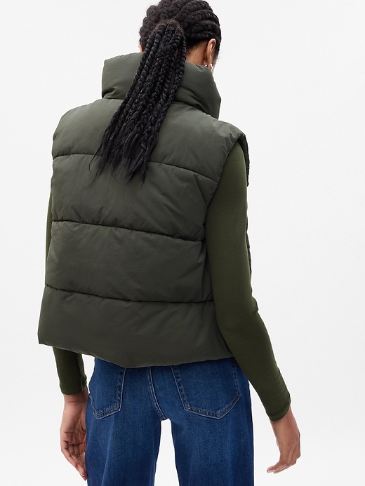 2 of 8 showing, with the color deep depths green of product Big Puff Cropped Vest