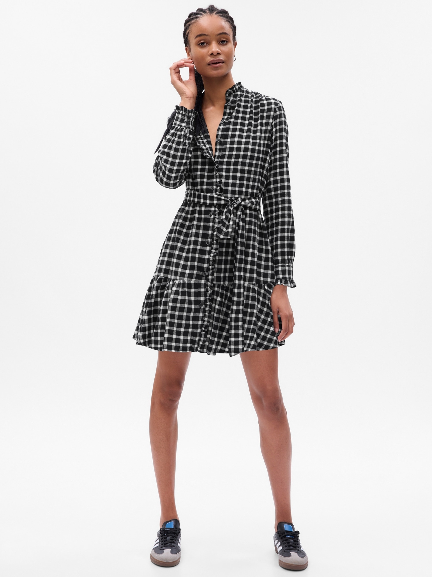 Plaid Tiered Mini Dress