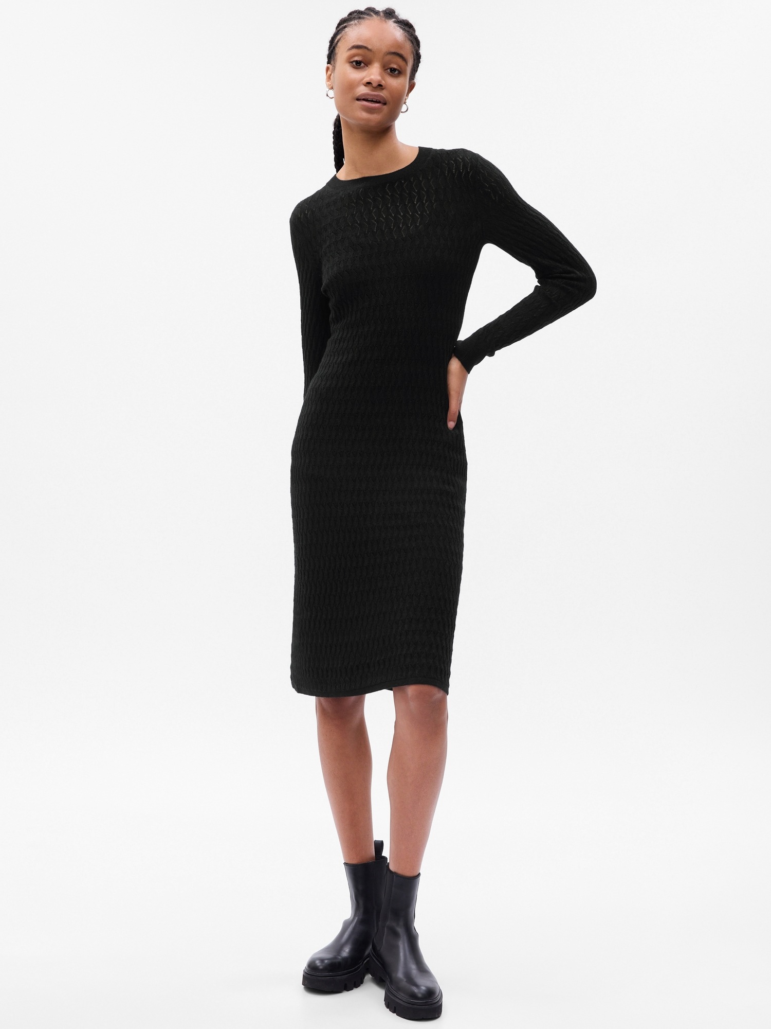 Textured Midi Sweater Dress Gap