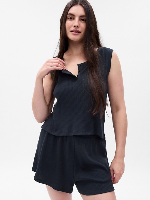 Image number 5 showing, Waffle Henley PJ Tank Top