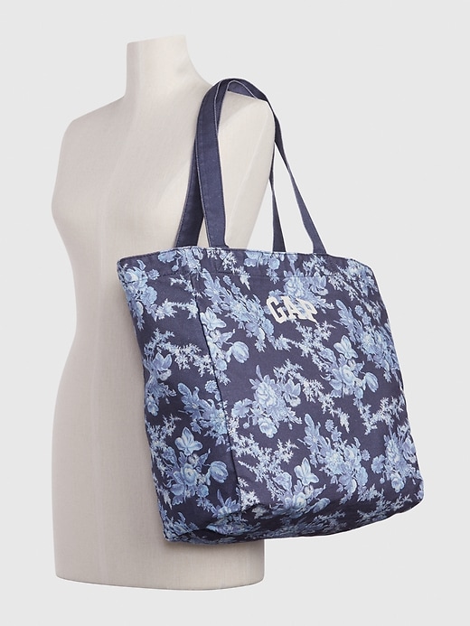 2 of 8 showing, with the color dark blue indigo floral of product Gap × LoveShackFancy Floral Tote