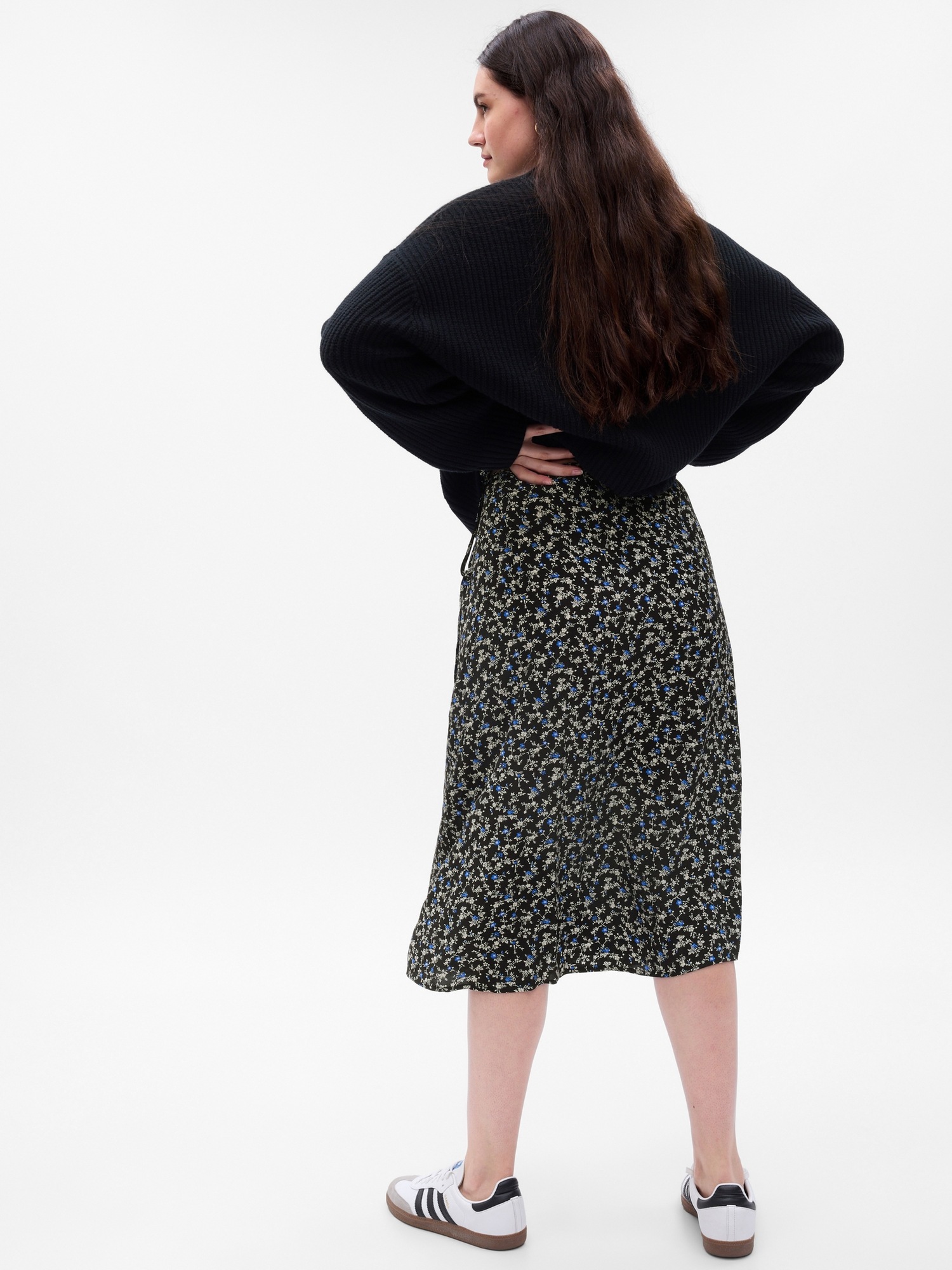 Floral Midi Wrap Skirt | Gap