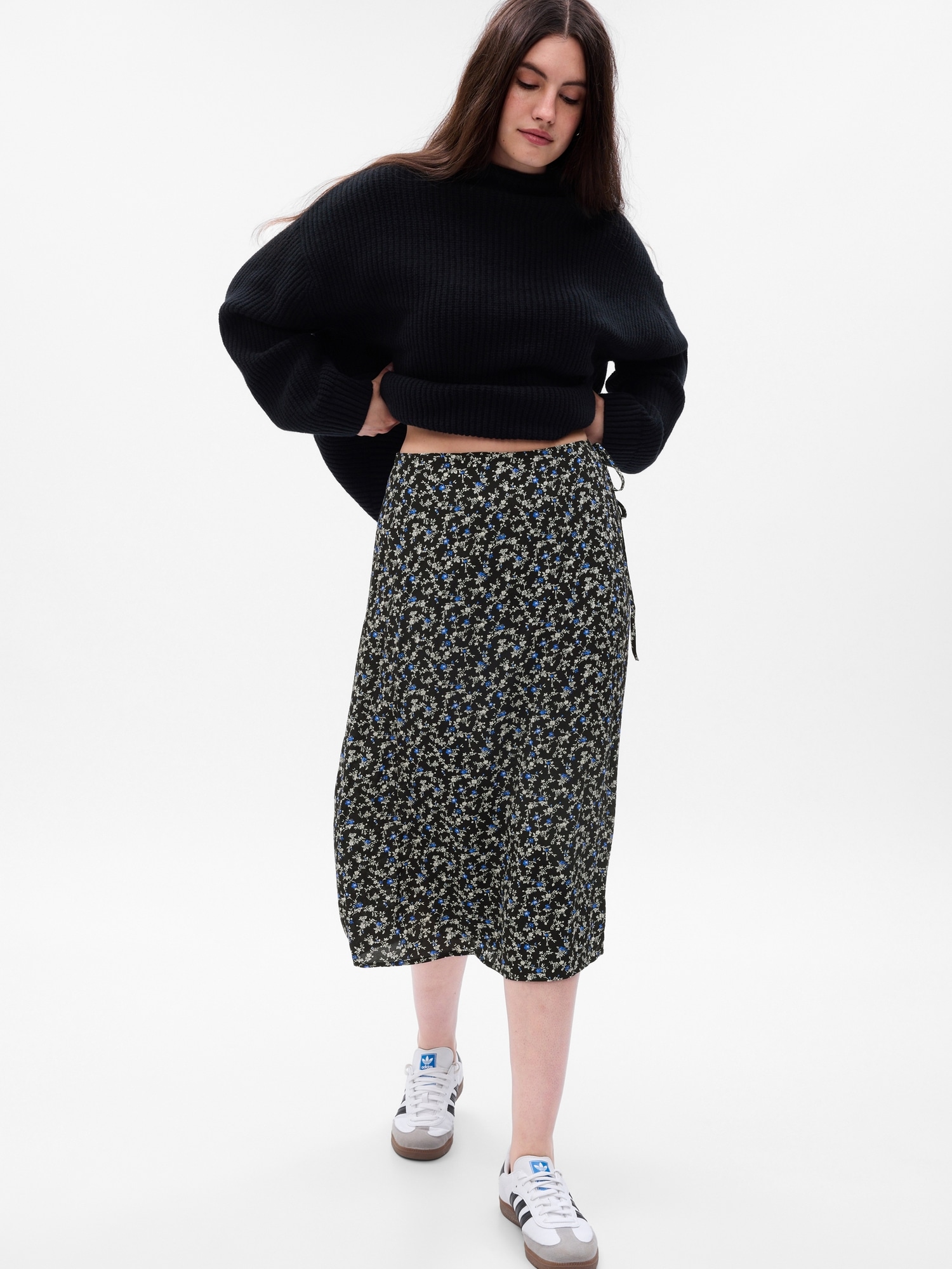 Floral Midi Wrap Skirt | Gap