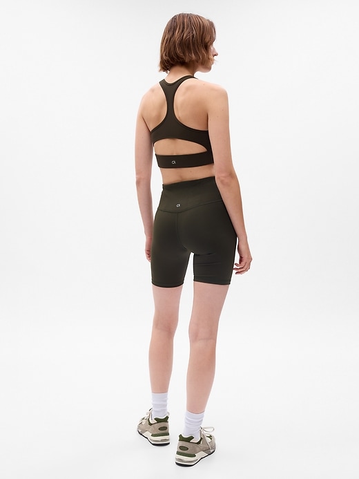2 of 8 showing, with the color mistletoe green of product GapFit Power Bike Shorts