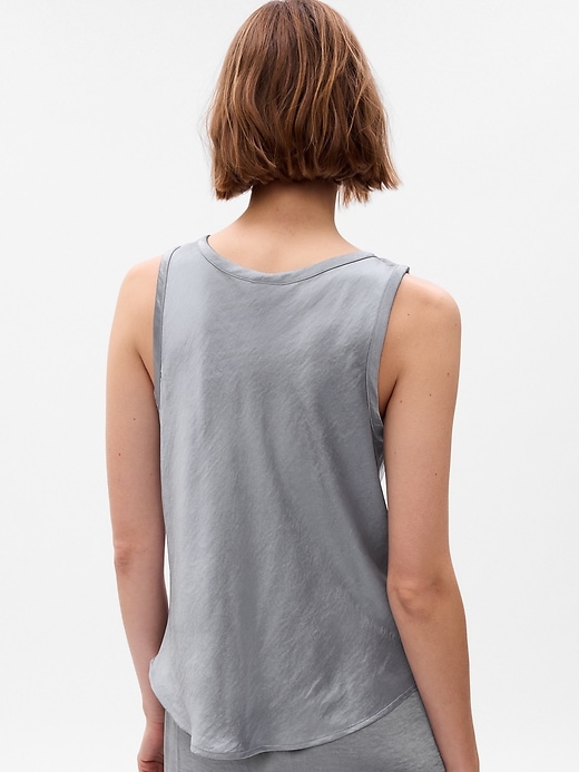 2 of 8 showing, with the color storm cloud grey of product Satin Tank Top