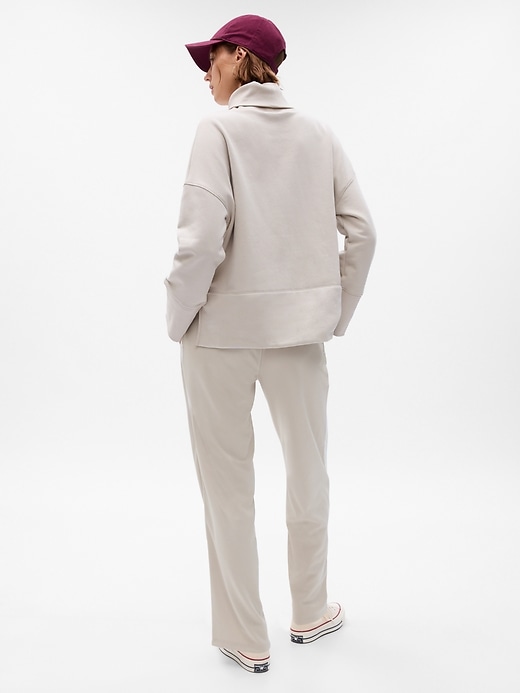 2 of 8 showing, with the color beige of product Seamed Straight Leg Track Pants