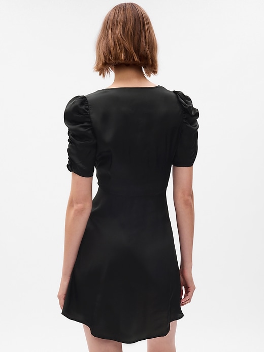 Image number 2 showing, Puff-Sleeve Ruched Mini Dress