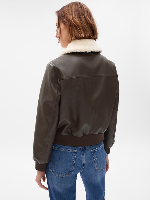 Image number 2 showing, Vegan Leather Flight Jacket