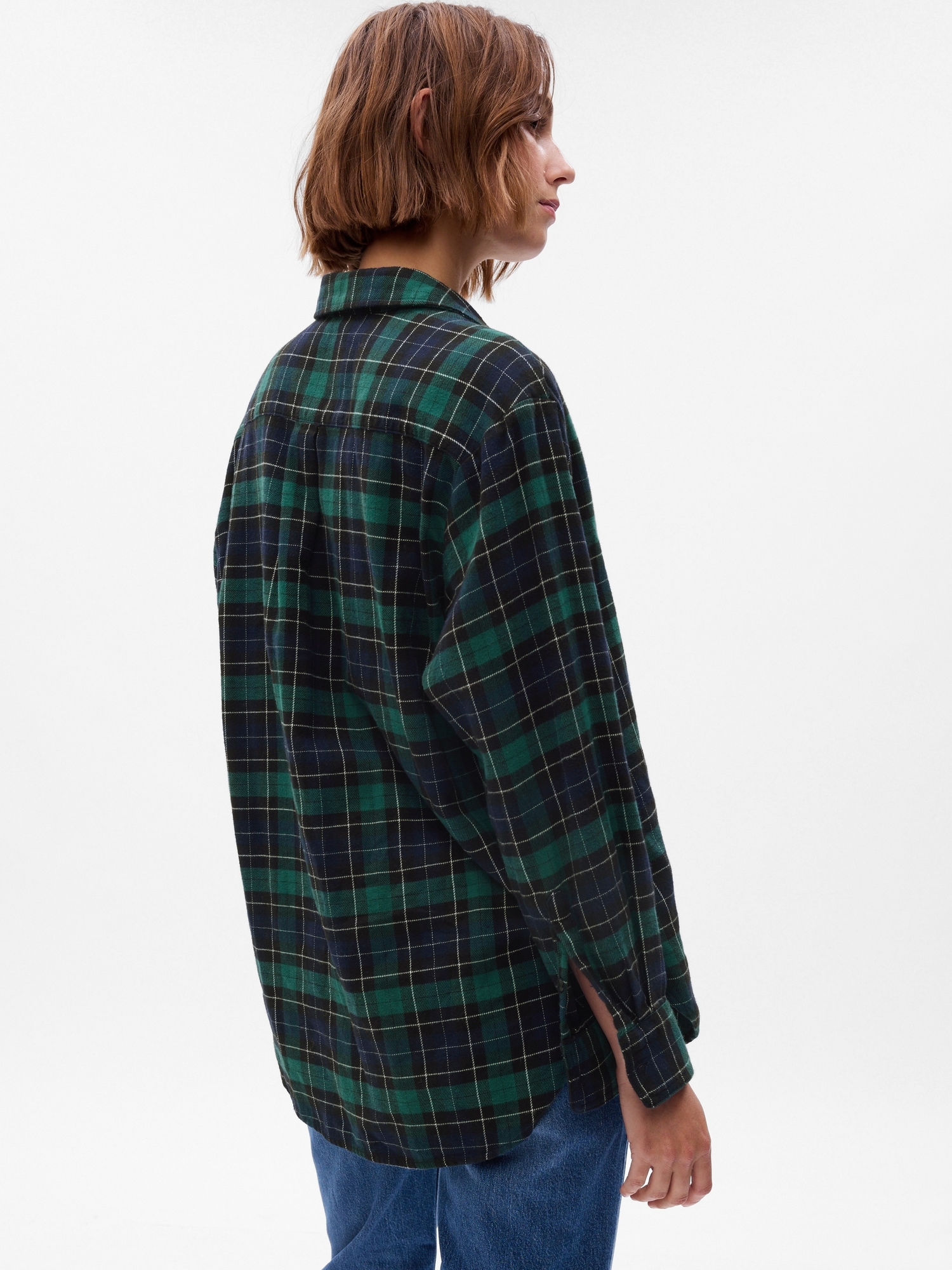 Cut Loose Crinkle Plaid Hi-Low Shirt